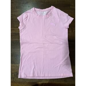 PUMA Girls Short Sleeve Logo Cotton Graphic T-Shirt Size Large 12-14